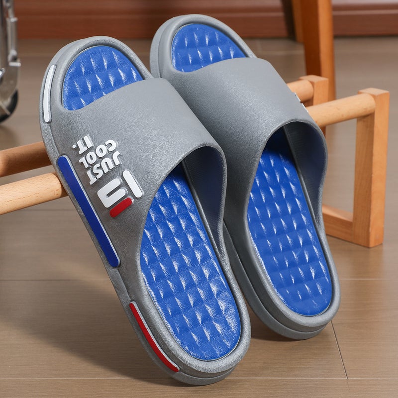 Slip-on Slippers Mens Summer Special Wear-resistant Indoor Autumn Thick-soled Slippers Home Non-slip Deodorant PVC Slippers 199 gray thick bottom 