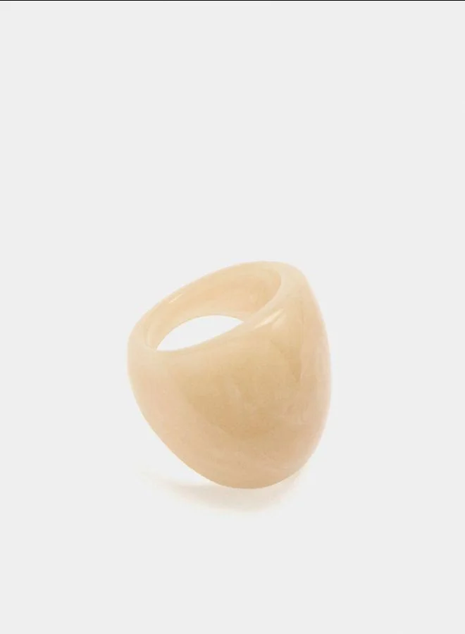 PARFOIS Beige Ring with resin stone effect for Women | Best Price UAE