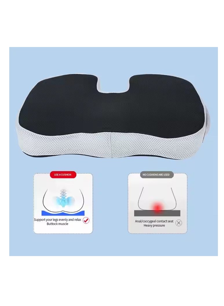 Relax Smart Orthopedic Memory Foam Seat Cushion to Relieve Coccyx and Lower Back Pain, Multicolor  - Image 4