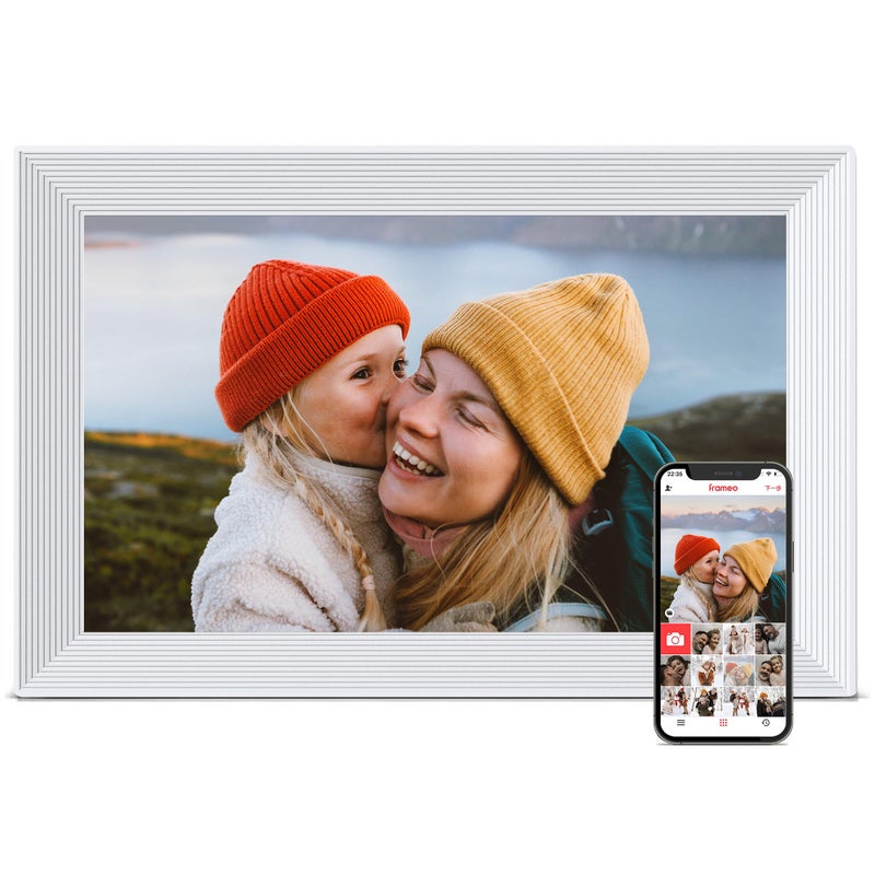 FLYRUIT Digital Picture Frame, 10.1 inch Frameo Digital Frame WiFi, 1280 * 800 IPS HD Touchscreen, 32GB Storage, Instant Share Pictures Video, Smart Photo Frame Electronic, Gifts for Mom, House Warming - Image 1