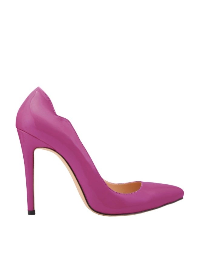 Loquat Elegant, Professional and Comfortable Patent Leather Low-Vamp Pointed Toe Stiletto Heels Purple - Image 1