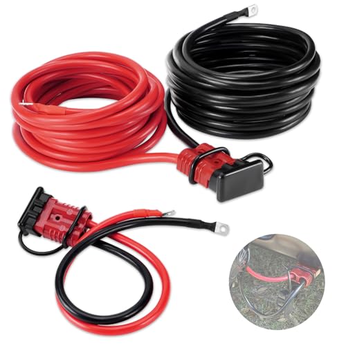 Venussar 24 FT Quick Disconnect Winch Power Cable, 4 Gauge 4 AWG Copper Wiring, Heavy Duty Quick Disconnect Cables - Image 1