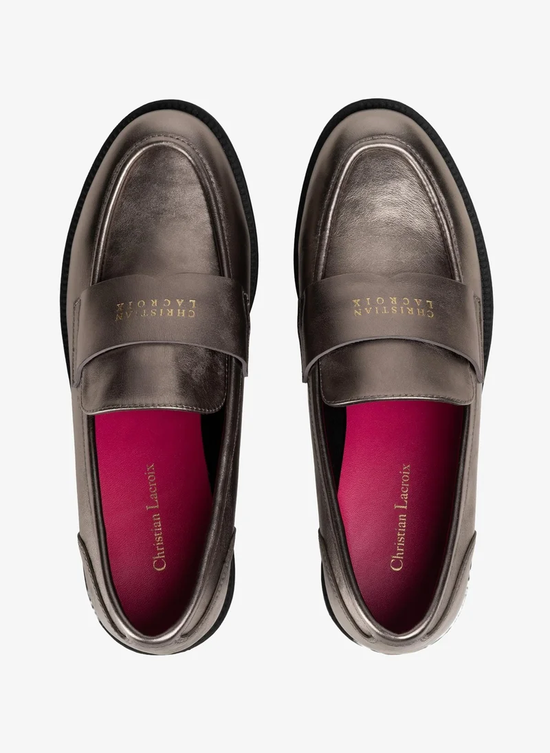 Christian Lacroix Christian Lacroix Women's Leather Loafers - Silver