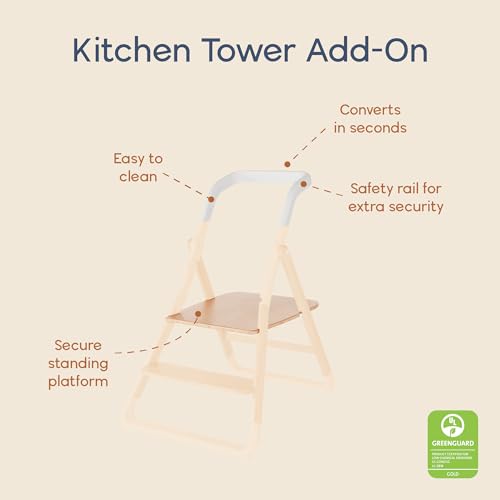 Ergobaby Evolve Kitchen Tower Stool Add-On, Dark Wood - Image 3