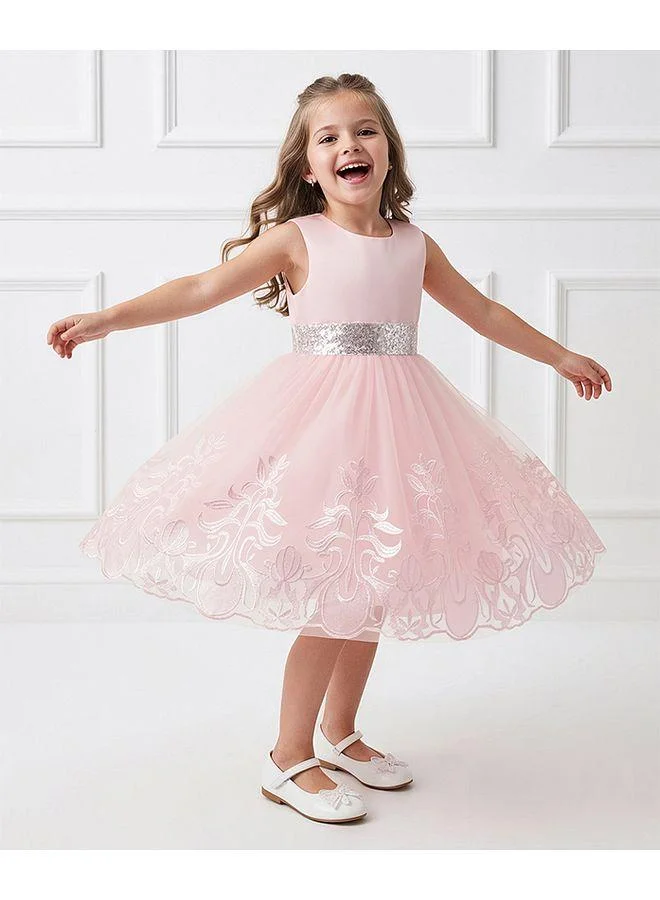 Mark & Mia Mark & Mia Floral Embroidered Sleeveless Dress - Pink