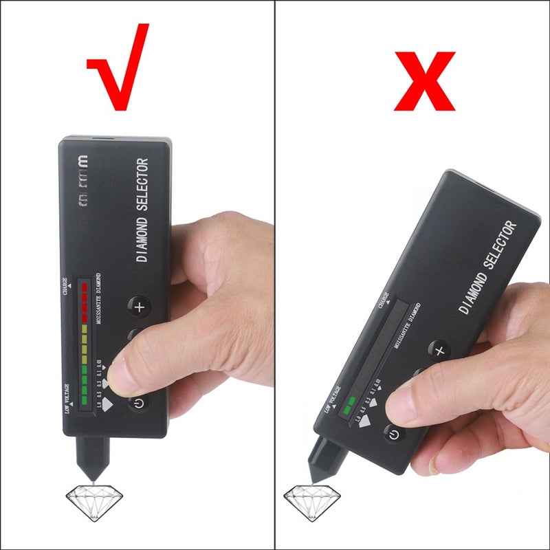Rechargeable Diamond Tester Pen Black LCD Display LED Indicator - One-Button Operation Adjustable Carat Setting Gemstone Testing Tool for Novice and Expert Jewelry Enthusiasts - Image 5