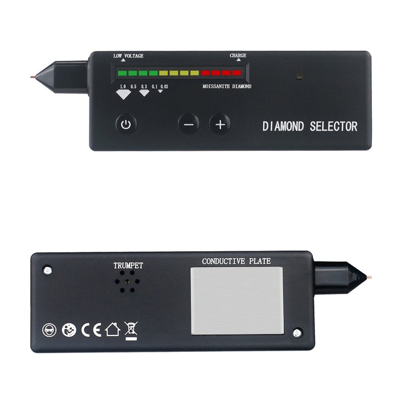 Rechargeable Diamond Tester Pen Black LCD Display LED Indicator - One-Button Operation Adjustable Carat Setting Gemstone Testing Tool for Novice and Expert Jewelry Enthusiasts - Image 4