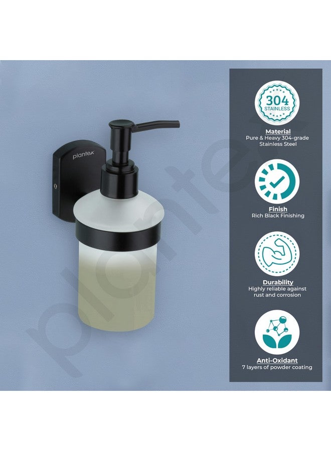 Plantex 304 Grade Stainless Steel Liquid Soap Dispenser/Shampoo Dispenser/Handwash Dispenser/Bathroom Accessories - Pack of 1 (Parv-Black) - Image 3