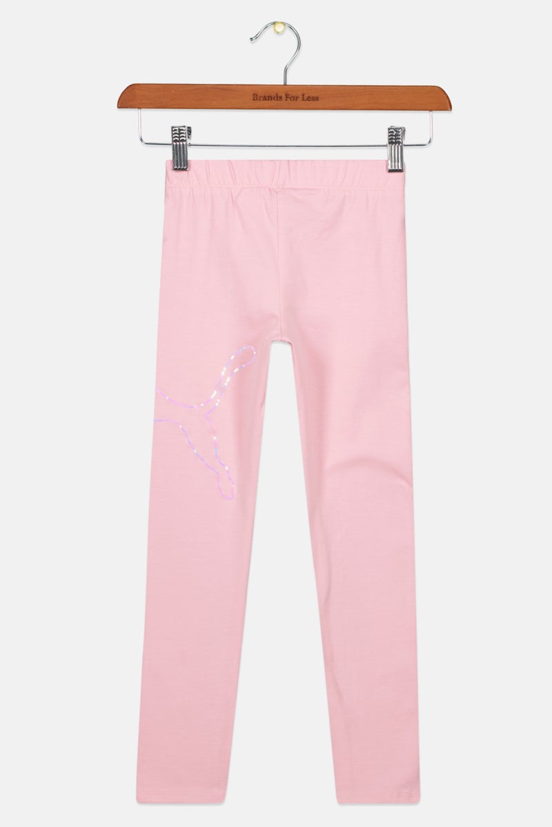 PUMA Kids Girl Sportswear Fit Brand Logo Leggings, Pink - Image 1