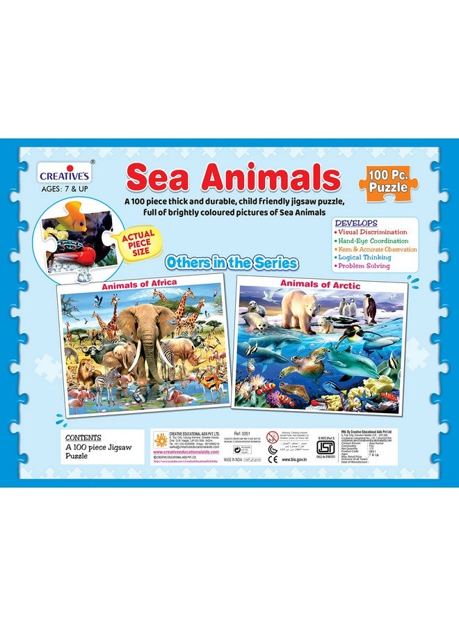 Creative's Sea Animals | Jigsaw Puzzle | 100 Pieces Puzzle | Ocean Themed Puzzles | Fun and Challenging Puzzles | Puzzles for Kids and Adults | Jigsaw Puzzles for Adults - Image 3