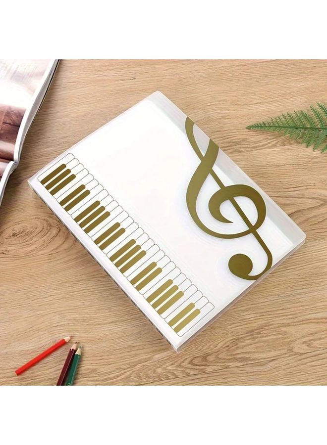 White Music Folder 40 Pockets Organize and Protect Sheet Music Files - Image 1