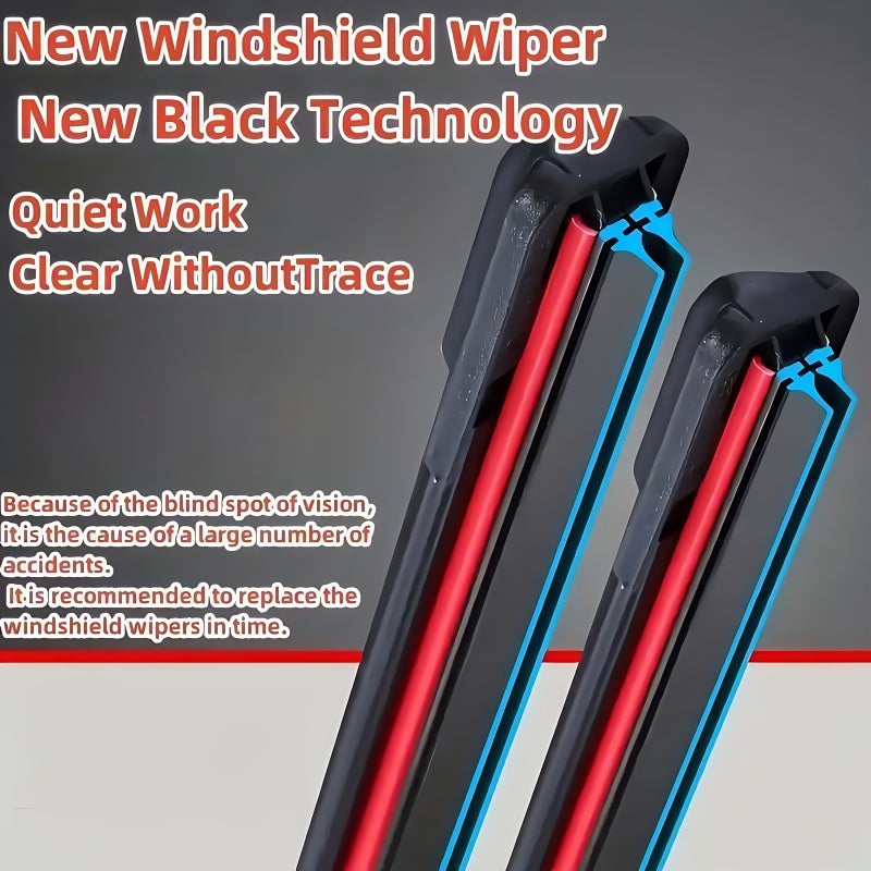 Dual Rubber Car Wiper Blade 19 Inch 47.5cm Universal Fit Clear Visibility Hook - Image 5