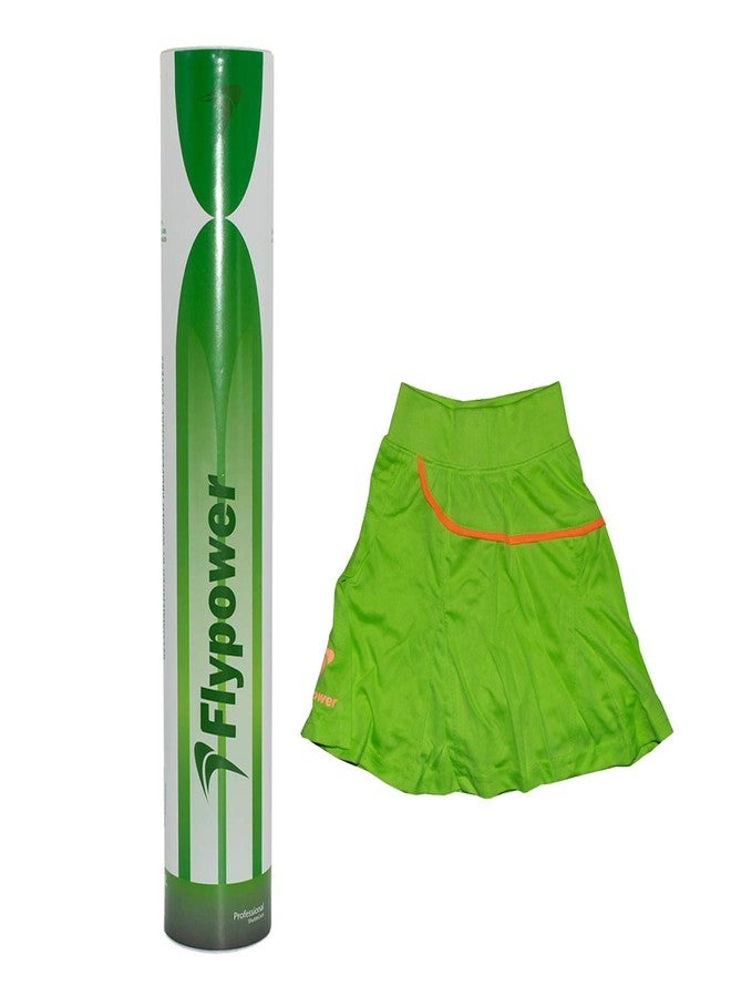 FLYPOWER Badminton Feather Shuttle Cock Green with Skirt UTARI NEON Green Size J-3 - Image 1