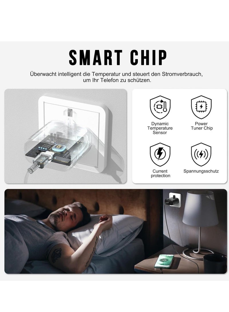MUNTAQI Fast Charger for Samsung Galaxy S24 S23 Ultra S23+ S23 S22 Ultra S22+ S22 S21 Ultra S21+ S21 A54 A53 A52 A32 25W USB C Plug with 1.5M Type C Cable Adaptive Fast Charging, Folding Plug - Image 4
