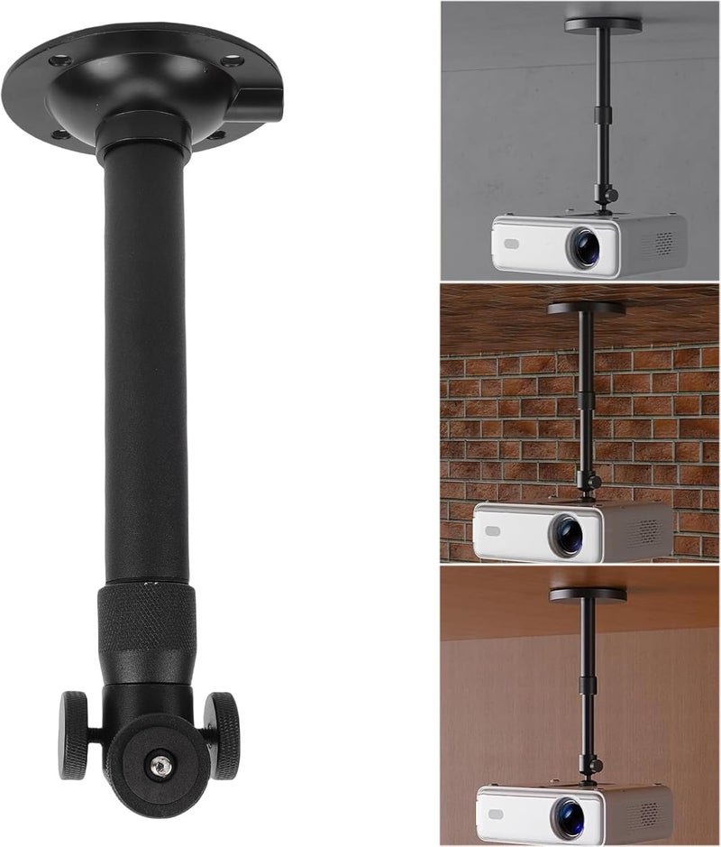 Zopsc Ceiling Projector Mount, Adjustable 7.9 to 15.7 Inch Length with 360 Rotation & 90 Tilt, Extendable Bracket 1/4 Inch for Home Theater, Black - Image 4