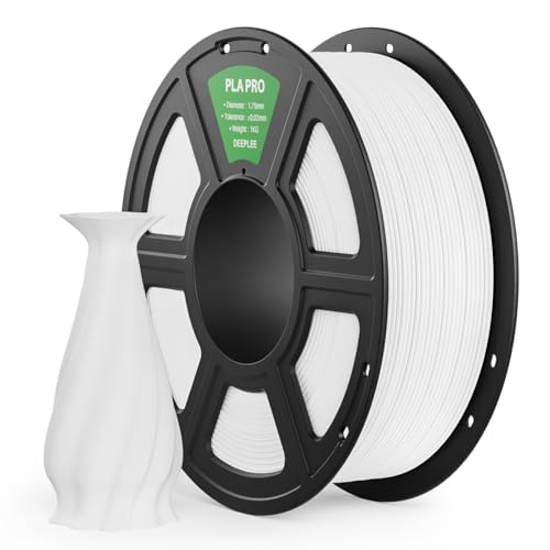 DEEPLEE PLA PRO Filament 1.75mm, Stronger Toughness 3D Printer Filament, PLA Filament Dimensional Accuracy +/- 0.02 mm, Neatly Wound, Fits Most FDM 3D Printer, 1KG White - Image 1