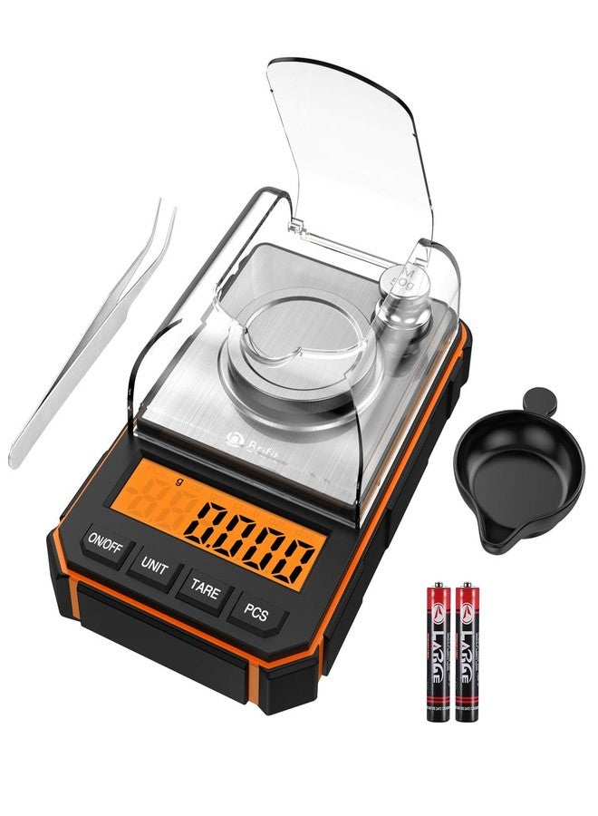 AMIR Digital Milligram Scale, 50g Portable Mini Scale, 0.001g Precise Graduation, Professional Pocket Scale with 50g Calibration Weights Tweezers (Batteries Included) - Image 1