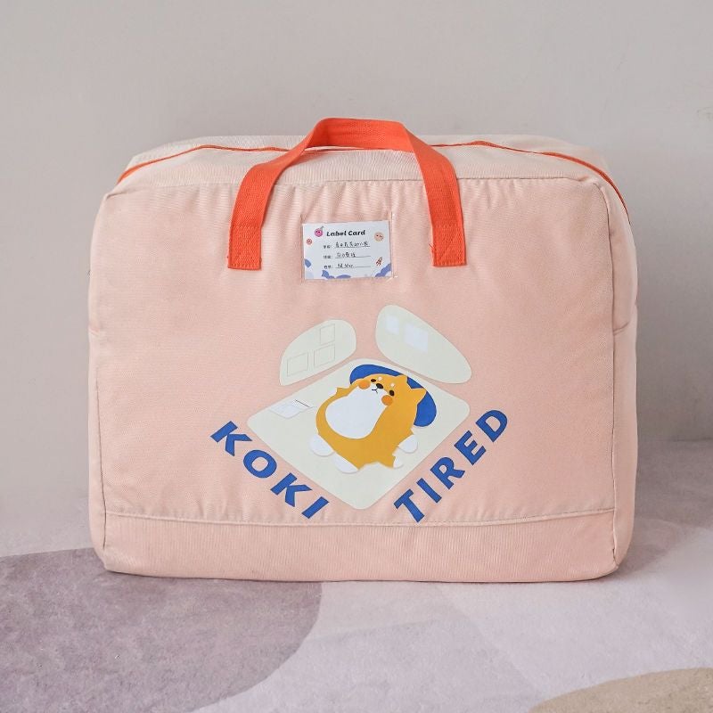 Kids Cartoon Quilt Storage Bag Dustproof Moisture-Resistant Milk Tea-Bear