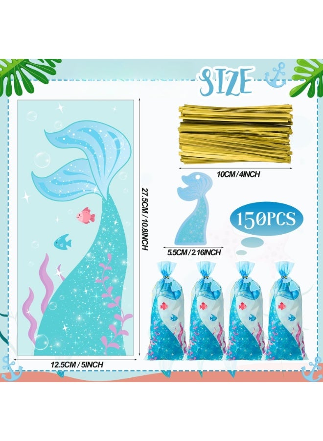 أكياس الوجبات الخفيفة المصنوعة من السيلوفان، وأكياس الحلوى، وأكياس السيلوفان ذات الأربطة الملتوية، وبطاقات الهدايا، وأكياس هدايا الحفلات (150 مجموعة) - Image 2