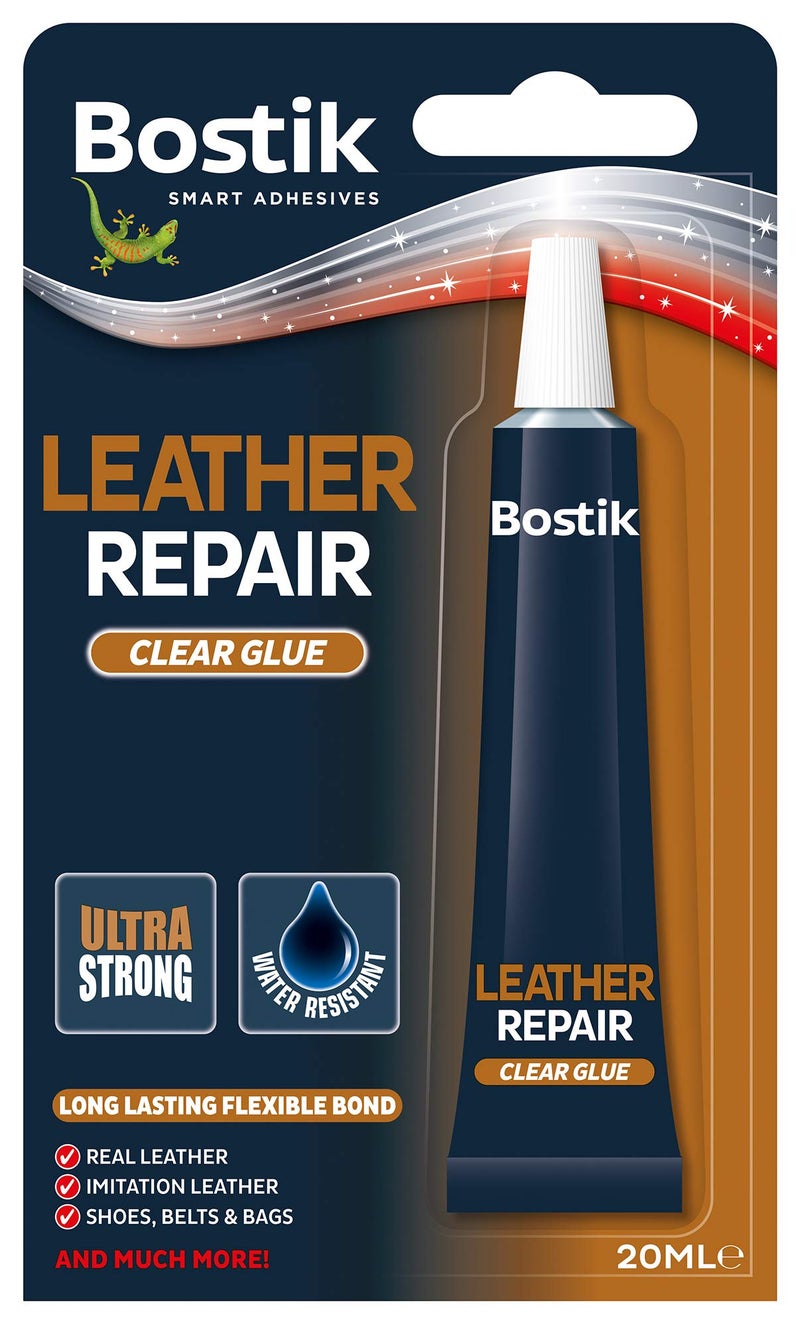Bostik Shoe And Leather Glue, Fast Special Adhesive For Bonding Leather And Rubber, Extra Strong, Quick Drying, Flexible Bond, Water Resistant, Colour: Clear, 20ml tube - Image 1