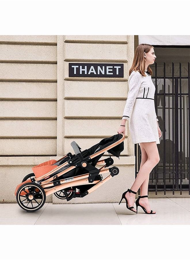 Generic - Self-Folding Stroller Baby Carriage Lightweight Stroller Compact Gravity Fold Automatic Fits Infant Car Seat Baby Carriages Light Stroller Lightweight Travel Strollers - Image 1