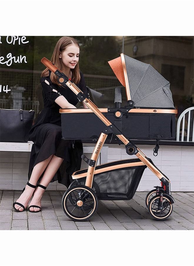 Generic - Self-Folding Stroller Baby Carriage Lightweight Stroller Compact Gravity Fold Automatic Fits Infant Car Seat Baby Carriages Light Stroller Lightweight Travel Strollers - Image 1
