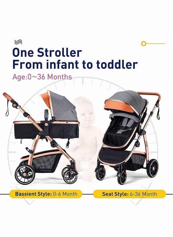 Generic - Self-Folding Stroller Baby Carriage Lightweight Stroller Compact Gravity Fold Automatic Fits Infant Car Seat Baby Carriages Light Stroller Lightweight Travel Strollers - Image 1