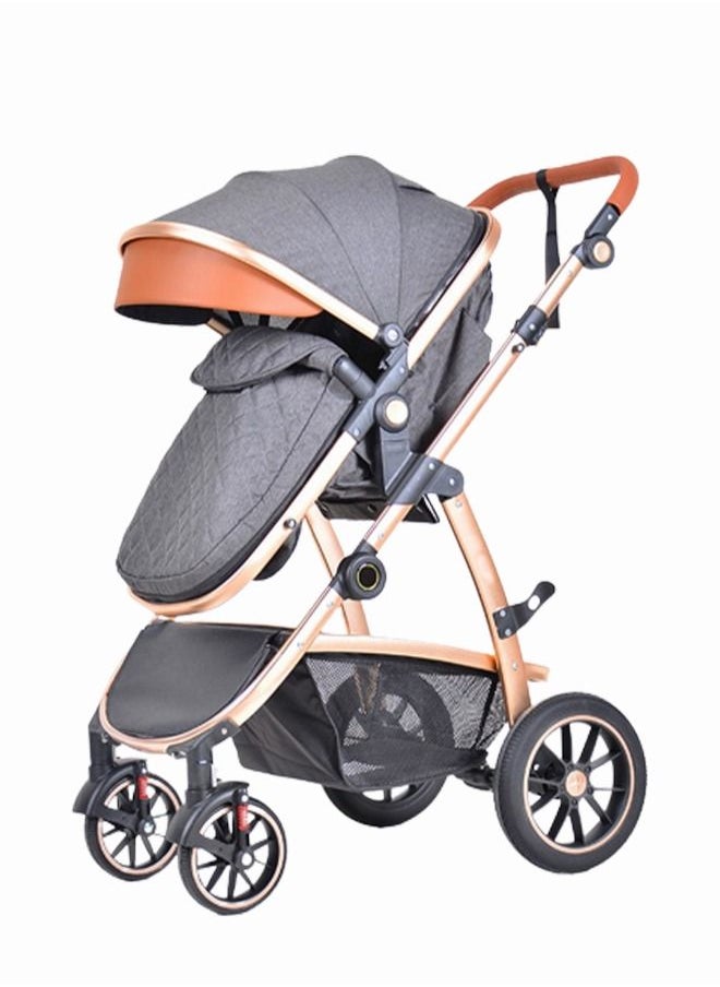 Generic - Self-Folding Stroller Baby Carriage Lightweight Stroller Compact Gravity Fold Automatic Fits Infant Car Seat Baby Carriages Light Stroller Lightweight Travel Strollers - Image 1
