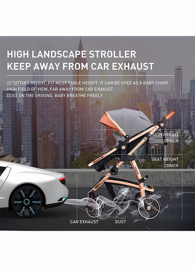 Generic - Self-Folding Stroller Baby Carriage Lightweight Stroller Compact Gravity Fold Automatic Fits Infant Car Seat Baby Carriages Light Stroller Lightweight Travel Strollers - Image 1