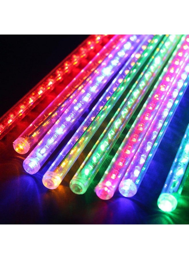 MIRADH Rain Drop Lights, LED Meteor Shower Lights 11.8 inch 8 Tubes 192leds, Icicle Falling for Diwali Lights for Decoration for Home Xmas Tree Christmas Decoration Outdoor (Multicolor) - Image 2