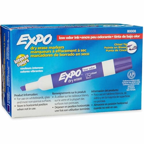 Expo EXPO LowOdor DryErase Markers Chisel Point Purple Pack Of 12 