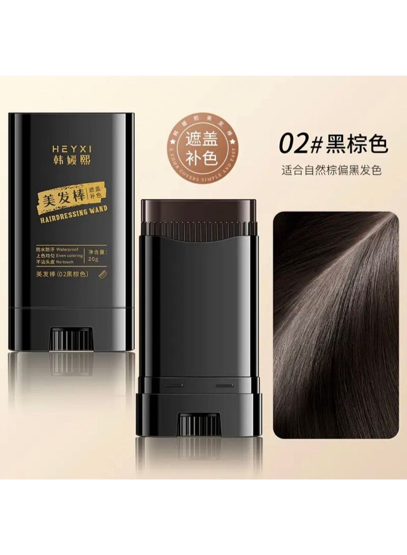 Heyxi Hair Dye Applicator Pen with Comb - Waterproof & Sweat-Resistant Rotating Design Brown & Black - Image 3