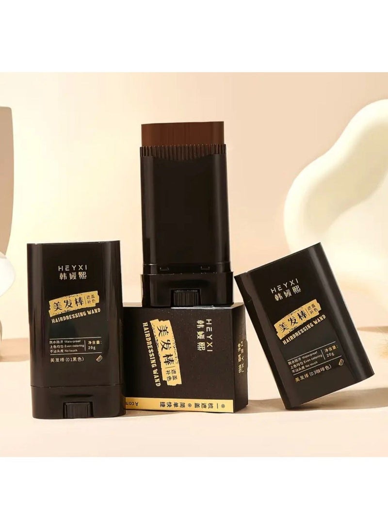 Heyxi Hair Dye Applicator Pen with Comb - Waterproof & Sweat-Resistant Rotating Design Brown & Black - Image 1