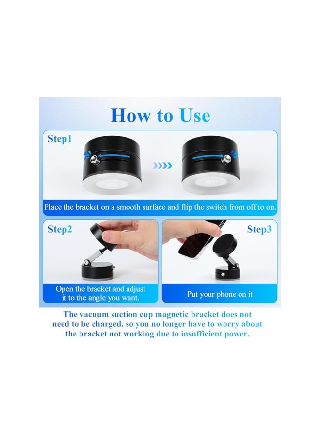 Green Tiger Vacuum Magnetic Phone Holder with Octopus-Inspired Suction – 360° Adjustable Alloy Mount for Car, Gym, Mirror, or Smooth Surfaces（Black） - Image 5