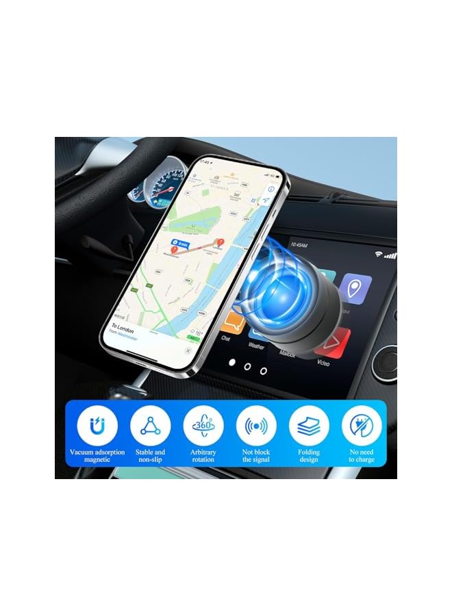 Green Tiger Vacuum Magnetic Phone Holder with Octopus-Inspired Suction – 360° Adjustable Alloy Mount for Car, Gym, Mirror, or Smooth Surfaces（Black） - Image 2