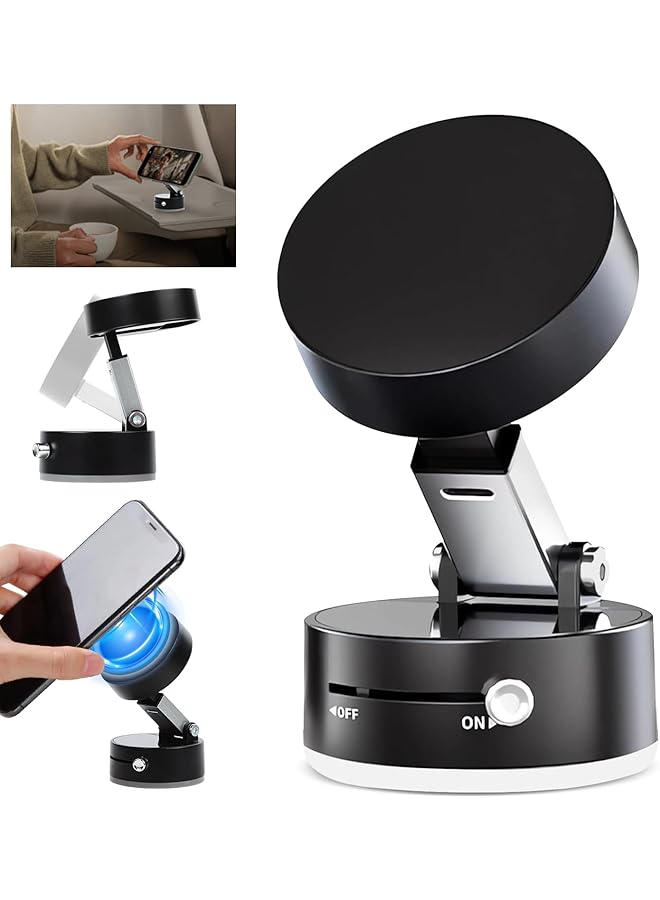 Green Tiger Vacuum Magnetic Phone Holder with Octopus-Inspired Suction – 360° Adjustable Alloy Mount for Car, Gym, Mirror, or Smooth Surfaces（Black） - Image 1