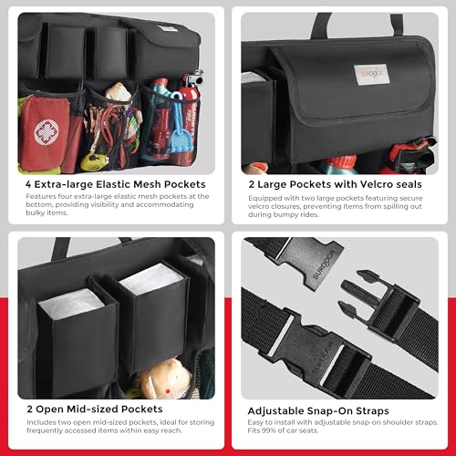 SURDOCA Hanging Trunk Organizer for SUV, [UPGRADED 7 Times] Car Organizers and Storage, Car Accessories Interior, Space Saving Expert - Image 5