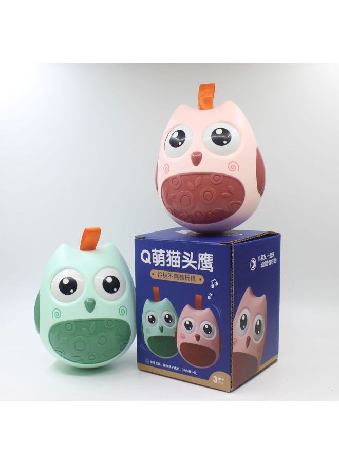 Owl Tumbler Rattle Baby Toy Baby Fall Resistant Material Large Tumbler Toy 3-6-12 Months-Color:Cherry Powder (opp Bag)  - Image 3