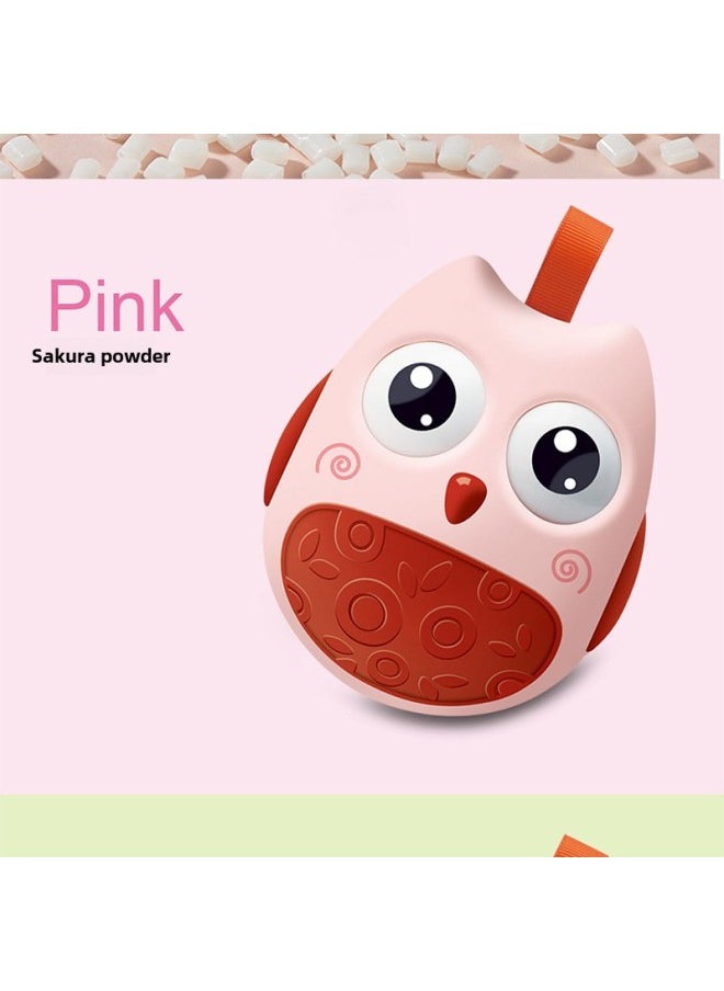 Owl Tumbler Rattle Baby Toy Baby Fall Resistant Material Large Tumbler Toy 3-6-12 Months-Color:Cherry Powder (opp Bag)  - Image 1
