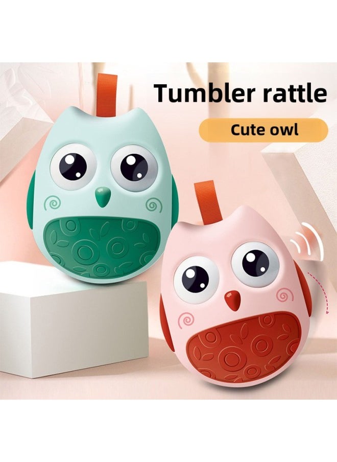 Owl Tumbler Rattle Baby Toy Baby Fall Resistant Material Large Tumbler Toy 3-6-12 Months-Color:Cherry Powder (opp Bag)  - Image 2