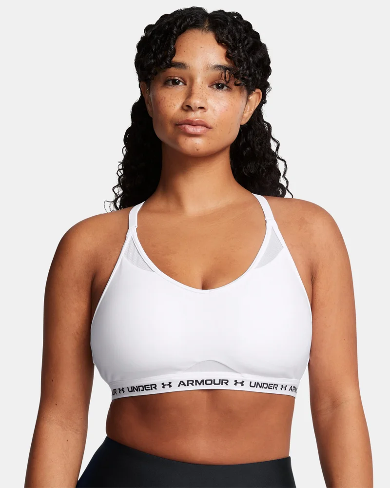 Under Armour White Women's Crossback Low-Support Sports Bra for Women | Best Price UAE