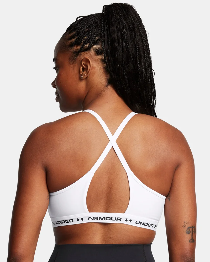 Under Armour White Women's Crossback Low-Support Sports Bra for Women | Best Price UAE
