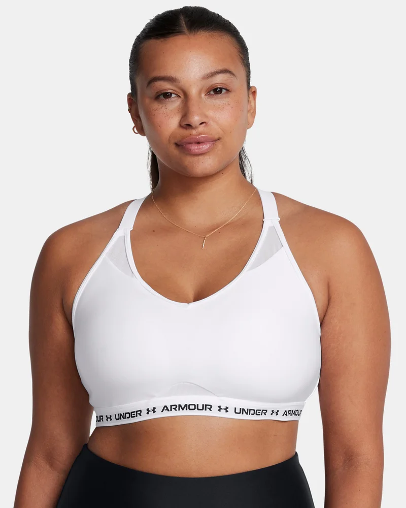 Under Armour White Women's Crossback Low-Support Sports Bra for Women | Best Price UAE