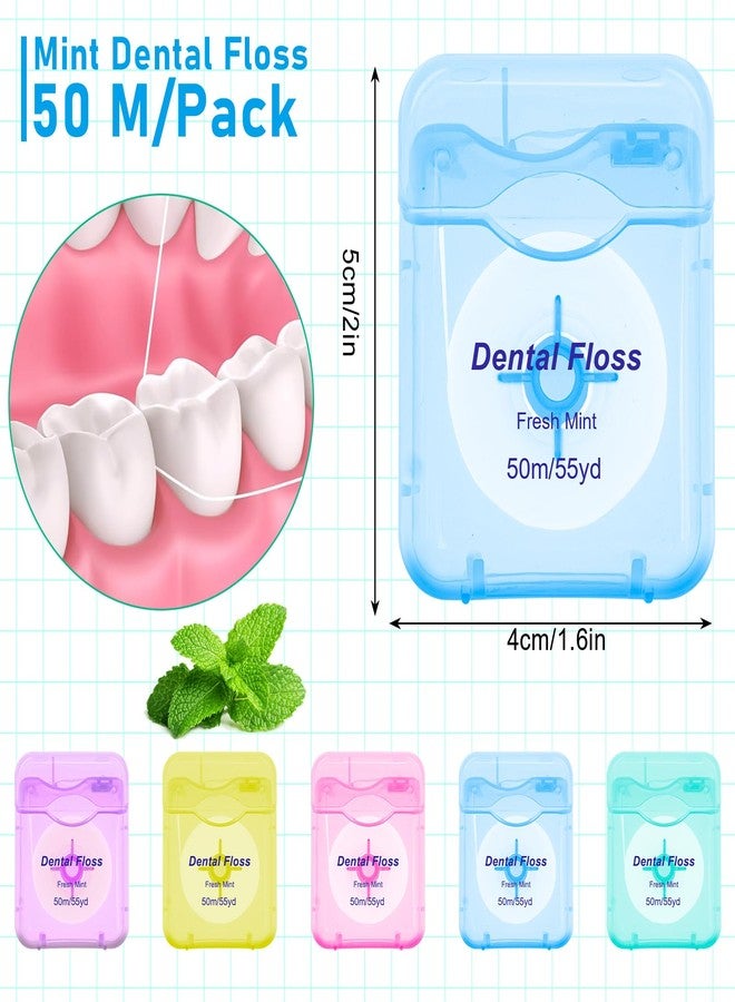 KisSealed 100 Pack Dental Floss Bulk Mint Flavored Floss Travel Oral Care Dental Floss for Teeth and Gum Protection, Each 164 ft/ 50 Meters(Multicolor - Image 2