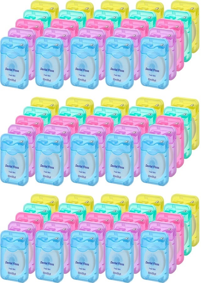 KisSealed 100 Pack Dental Floss Bulk Mint Flavored Floss Travel Oral Care Dental Floss for Teeth and Gum Protection, Each 164 ft/ 50 Meters(Multicolor - Image 1