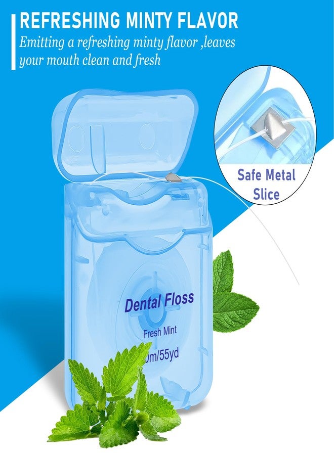 KisSealed 100 Pack Dental Floss Bulk Mint Flavored Floss Travel Oral Care Dental Floss for Teeth and Gum Protection, Each 164 ft/ 50 Meters(Multicolor - Image 3
