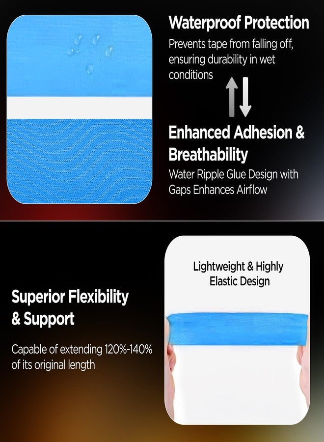 Dr Trust USA Kinesiology Tape For Sports Injury, Muscles Pain Relief, Waterproof Athletic Ktape For Arms, Knee, Shoulder, Legs, Ankle, Adhesive Compression Bandage 5 m X 5 cm (Blue) - Image 4