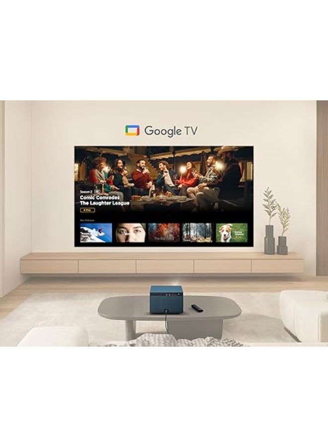 بروجكتور LED محمول بدقة 1080p مع تلفزيون ذكي مدمج، تركيز تلقائي، تصحيح الكيستون، بلوتوث، وواي فاي للسينما المنزلية - Image 2