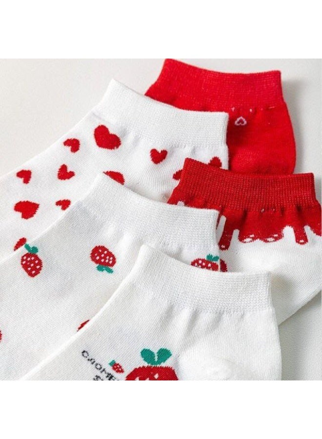 🧦 جوارب نسائية كيوت - طقم 5 أزواج | قطن ناعم وتصاميم أنثوية مميزة - Image 4