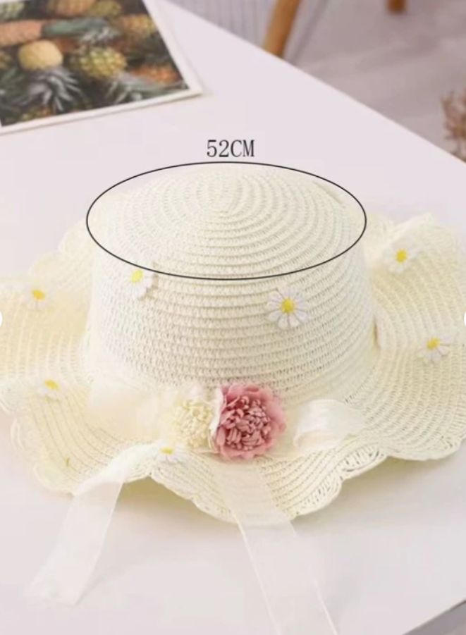 2pcs Girls Wide Brim Straw Hat with UV Protection Paired with Beach Bag, Kids Sun Visor Hat and Coordinating Shoulder Bag - Image 4